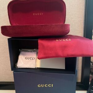 Gucci Burgundy Velvet glasses case